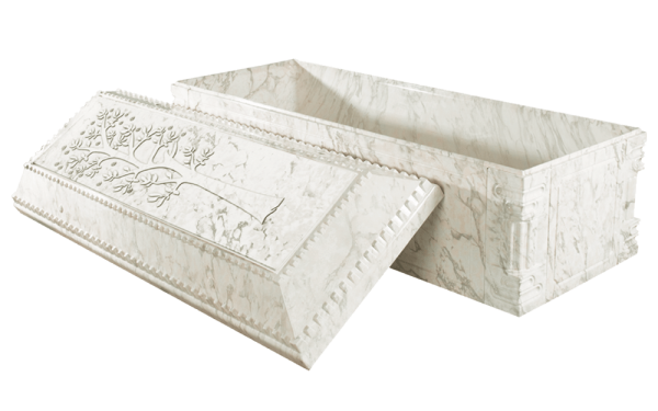 Healing Tree Burial Vault White Marble Min